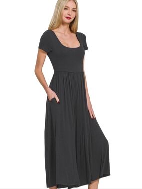 Umgee Black Wide-Leg Short Sleeve Jumpsuit With Pockets!
